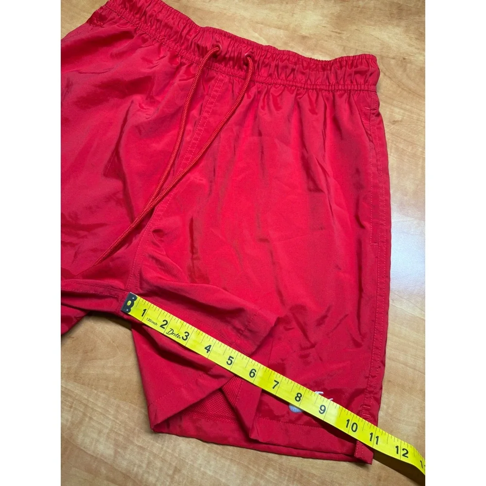 Nike Mens Sportswear Woven Shorts Red Mesh Lined 5 Inch Inseam Small